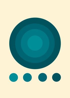 Teal Circle Abstract Art