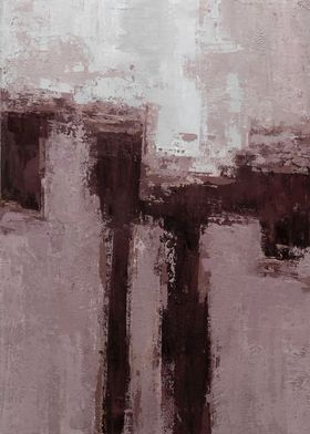 Abstract Painting in Pink and Brown