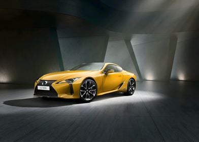 Yellow Lexus LC 500h Coupe