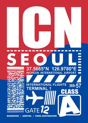 ICN Seoul Airport Boarding Pass South Korea