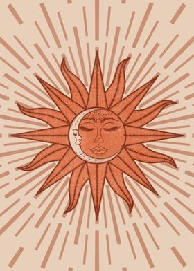 Sun and Moon Celestial Art