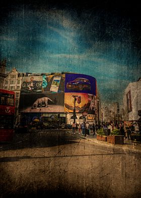 London Street Scene with Billboards