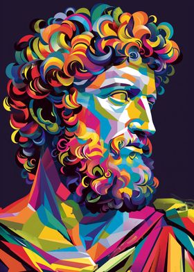 Marcus Aurelius Pop Art Colorful