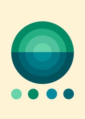 Abstract Green and Blue Circle