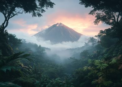 Volcano in Mist