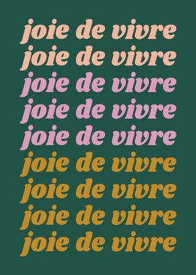 Joie de Vivre Retro Typography in Bold Gradient Colors