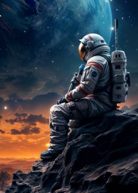 Astronaut Contemplating Earth