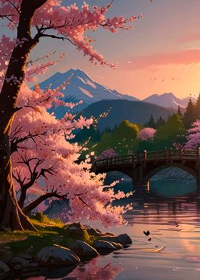 Cherry Blossom Sunset