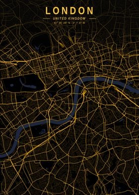 London Golden City Map