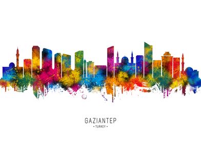 Gaziantep Skyline Watercolor