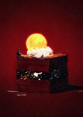 Moon Fudge Food Painting Art