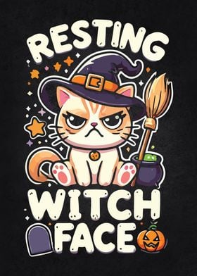 Resting Witch Face, Funny Halloween Cat