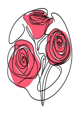 Line Art Roses