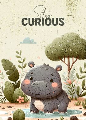 Cute Hippopotamus Illustration