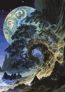 Fantasy Tree and Planet