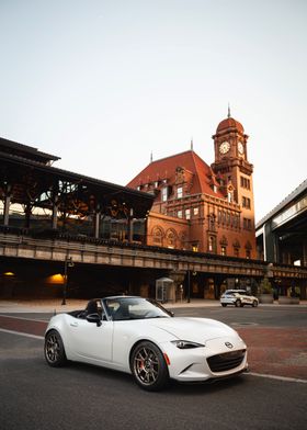 White Mazda MX-5 Miata