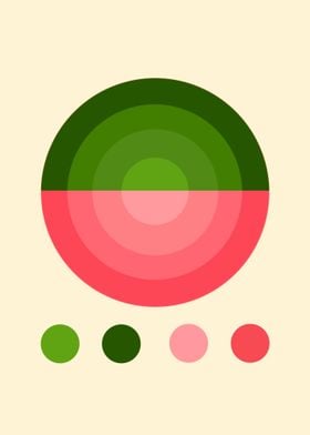 Abstract Green and Pink Circle