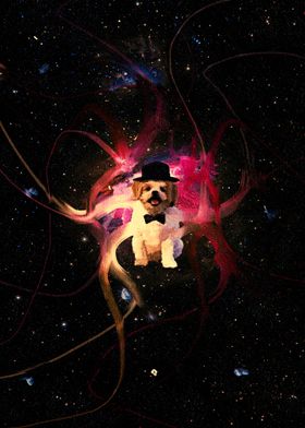 Mr Lucky in Space Painting 