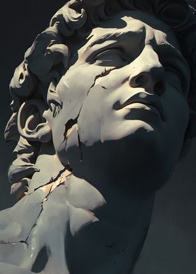 Cracked Statue Head