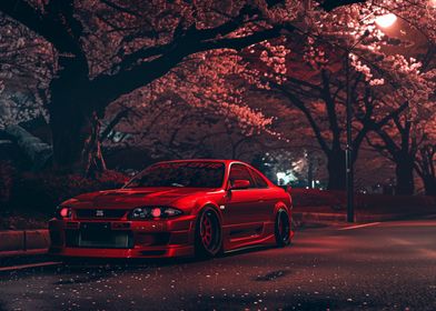 Car Nissan Red GTR