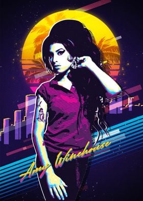 Amy Winehouse Retro Art