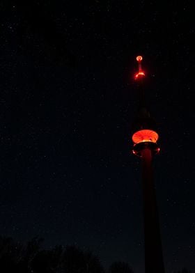 Radio Tower Under Stars