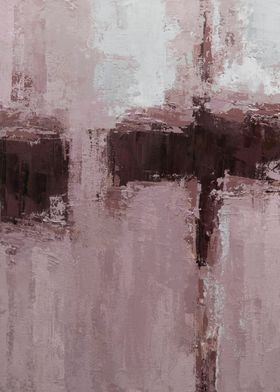 Abstract Pink and Brown Painting