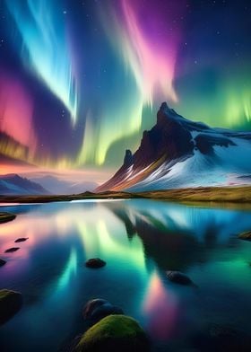 Aurora Borealis Landscape