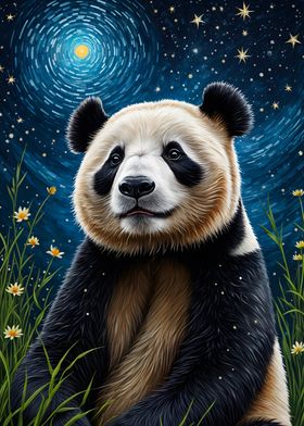 Panda Starry Night