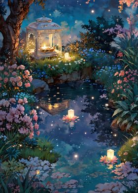 Pond Inside a Candle Garden