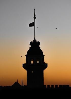 Silhouette of Galata Tower