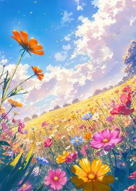 Flower Fields Sunny Day