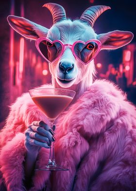 Glamorous Goat with Cocktail