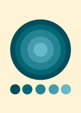 Teal Circle Abstract Art