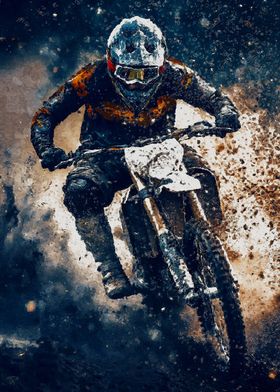 Motocross Rider in Action