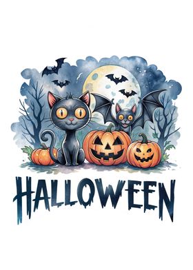 Halloween Cats & Pumpkins