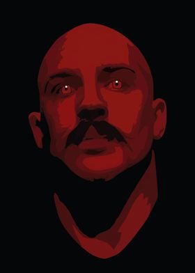 Red Portrait with Mustache