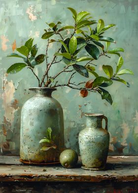 Still Life with Green Vases