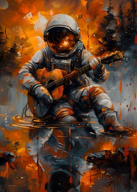 Astronaut Playing Guitar