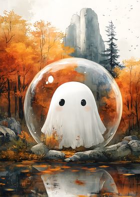 Ghost in Autumn Forest