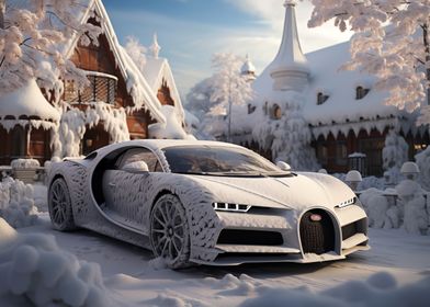 Bugatti in the snow Winter