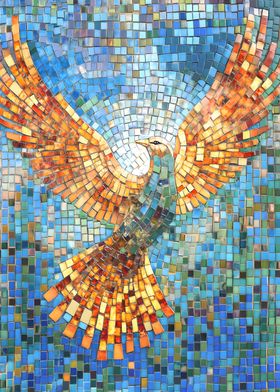 Mosaic Golden Dove Artwork