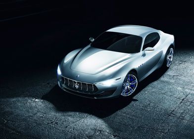 Silver Maserati Concept Car