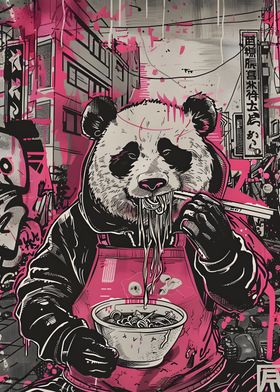 Panda Ramen Street Art