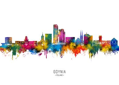 Gdynia Skyline Watercolor