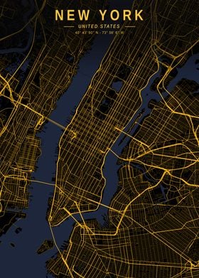 New York Golden Map