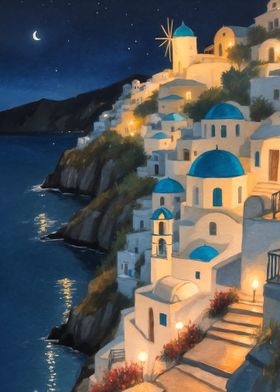 Greek Island Night