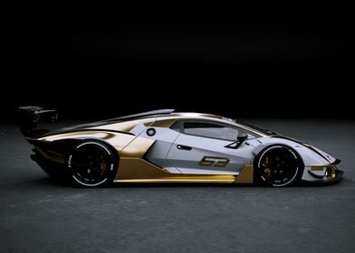 Gold and White Lamborghini