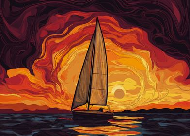 Sailboat at Sunset