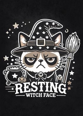 Resting Witch Face - Funny Grumpy Cat Halloween Witch